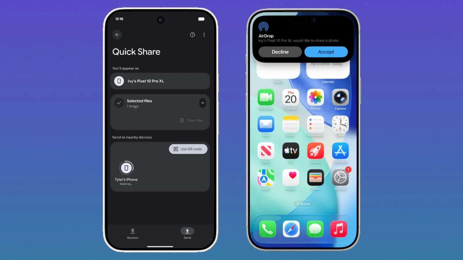 Google Quick Share AirDrop Compatibility